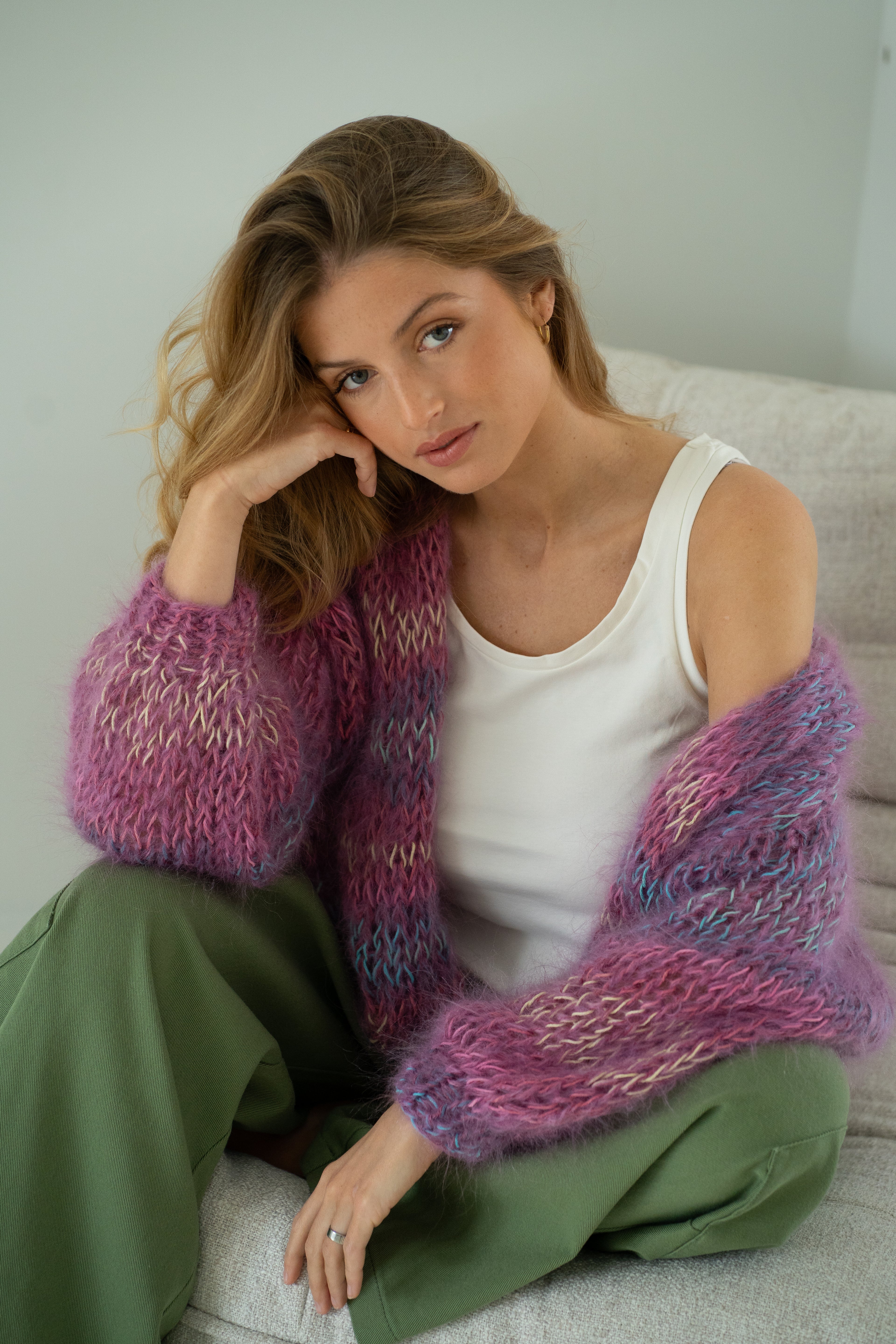 Céleste Cardigan - Fuchsia Multi Color