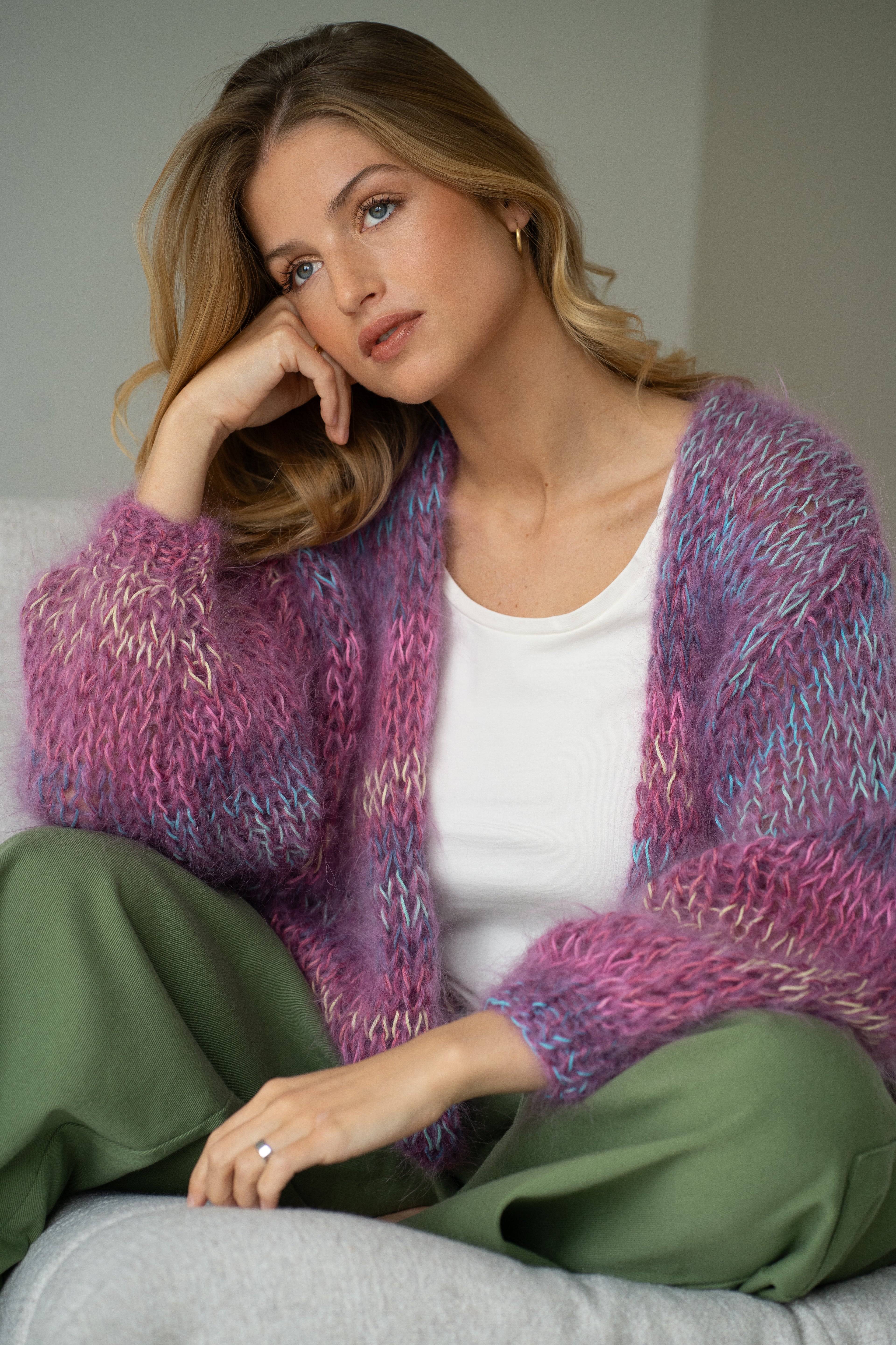 Céleste Cardigan - Fuchsia Multi Color