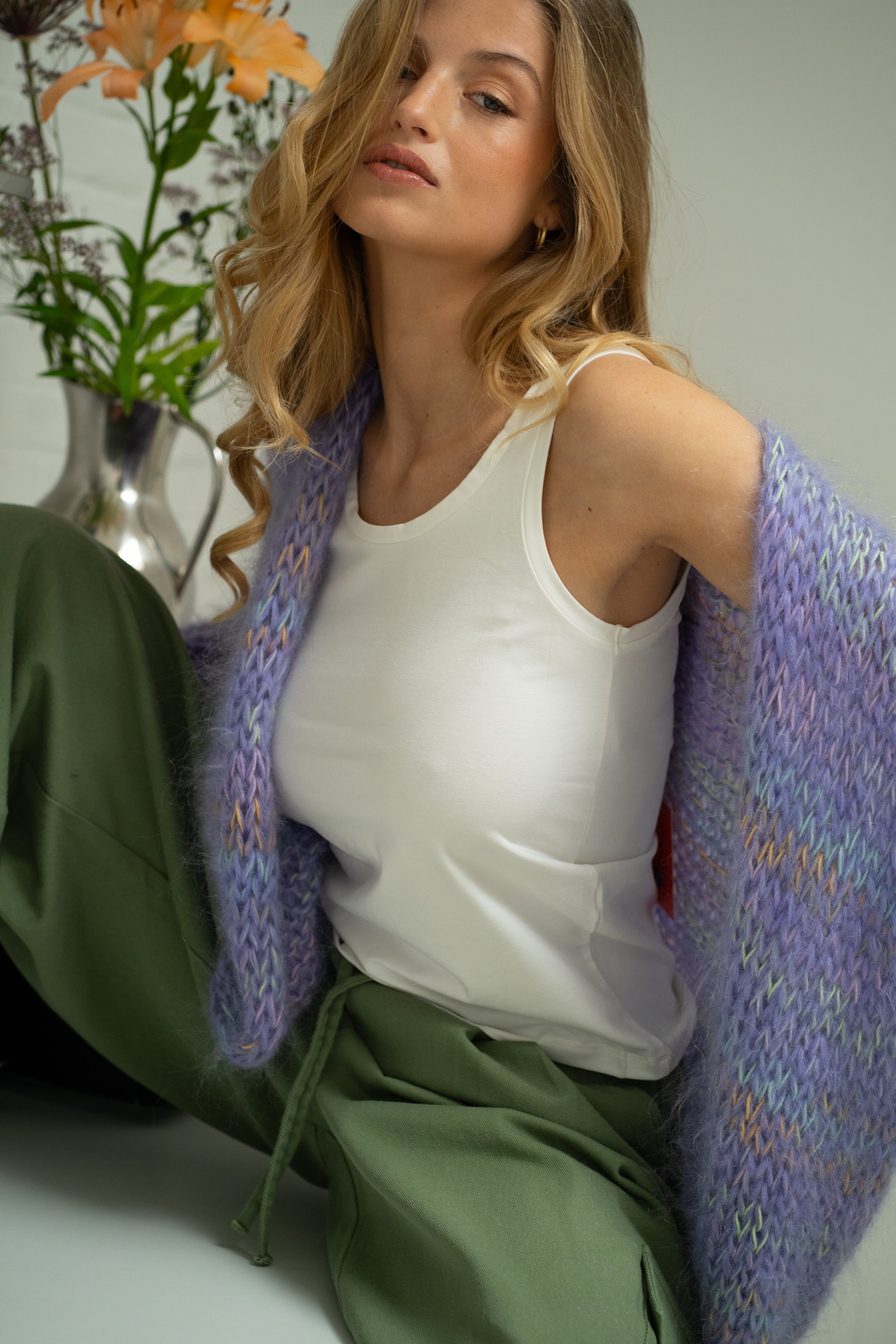 Marie Cardigan - Lilac Multi Color
