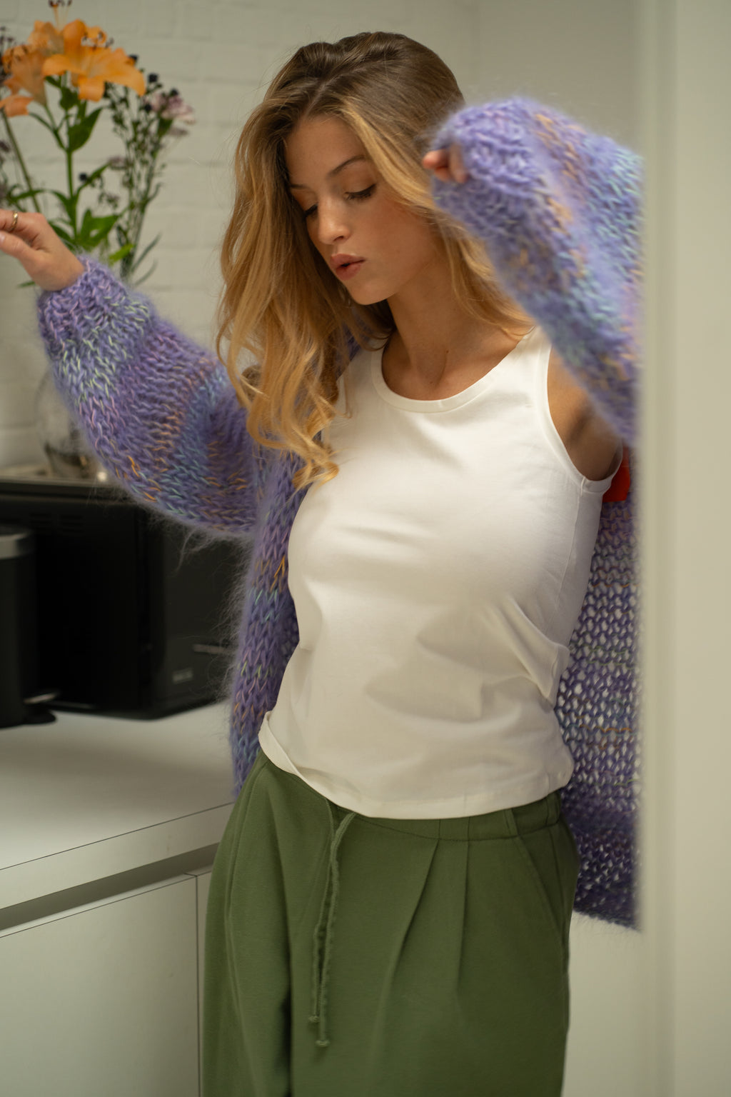 Marie Cardigan - Lilac Multi Color