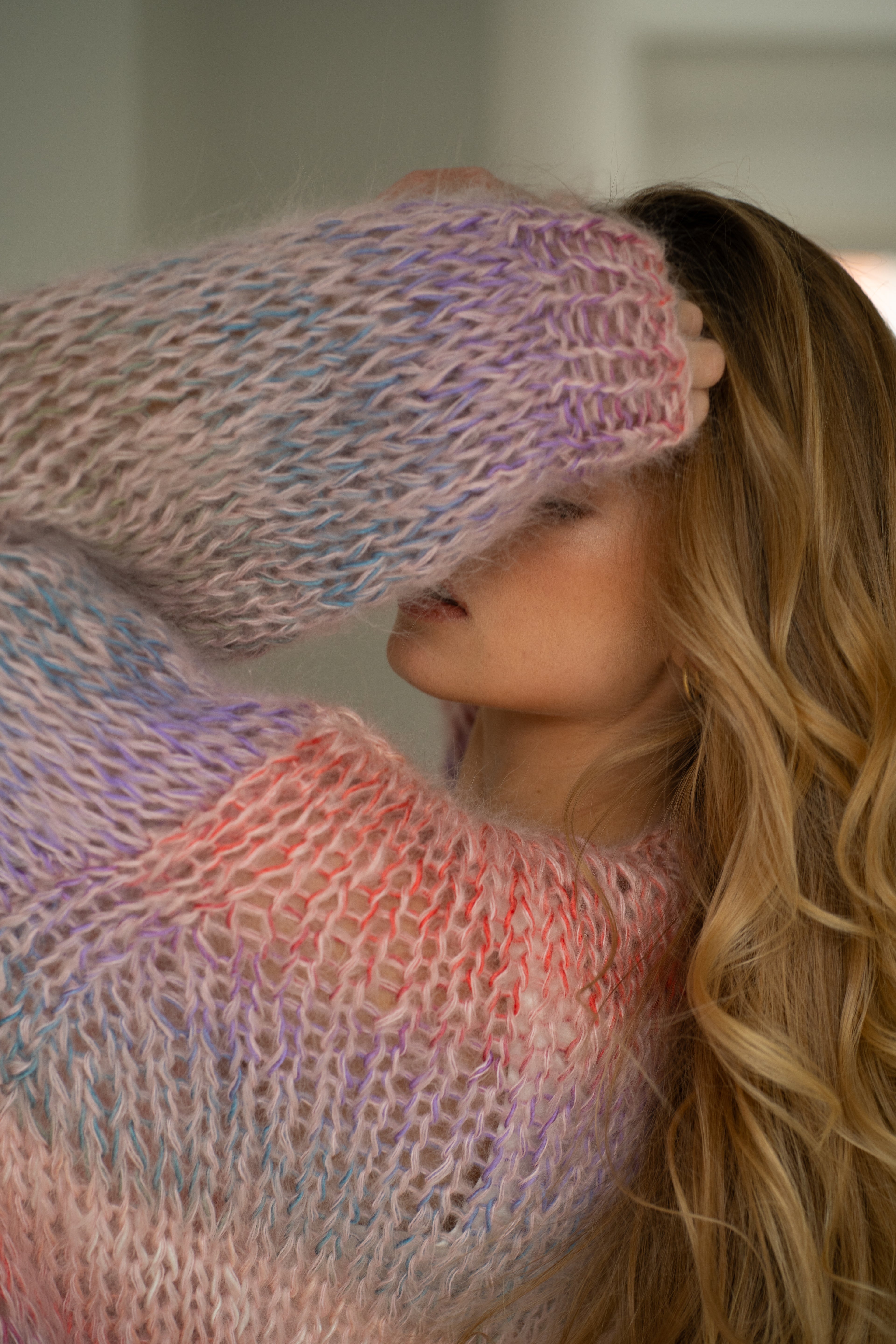 Noor Cardigan - Light Pink Multi Color