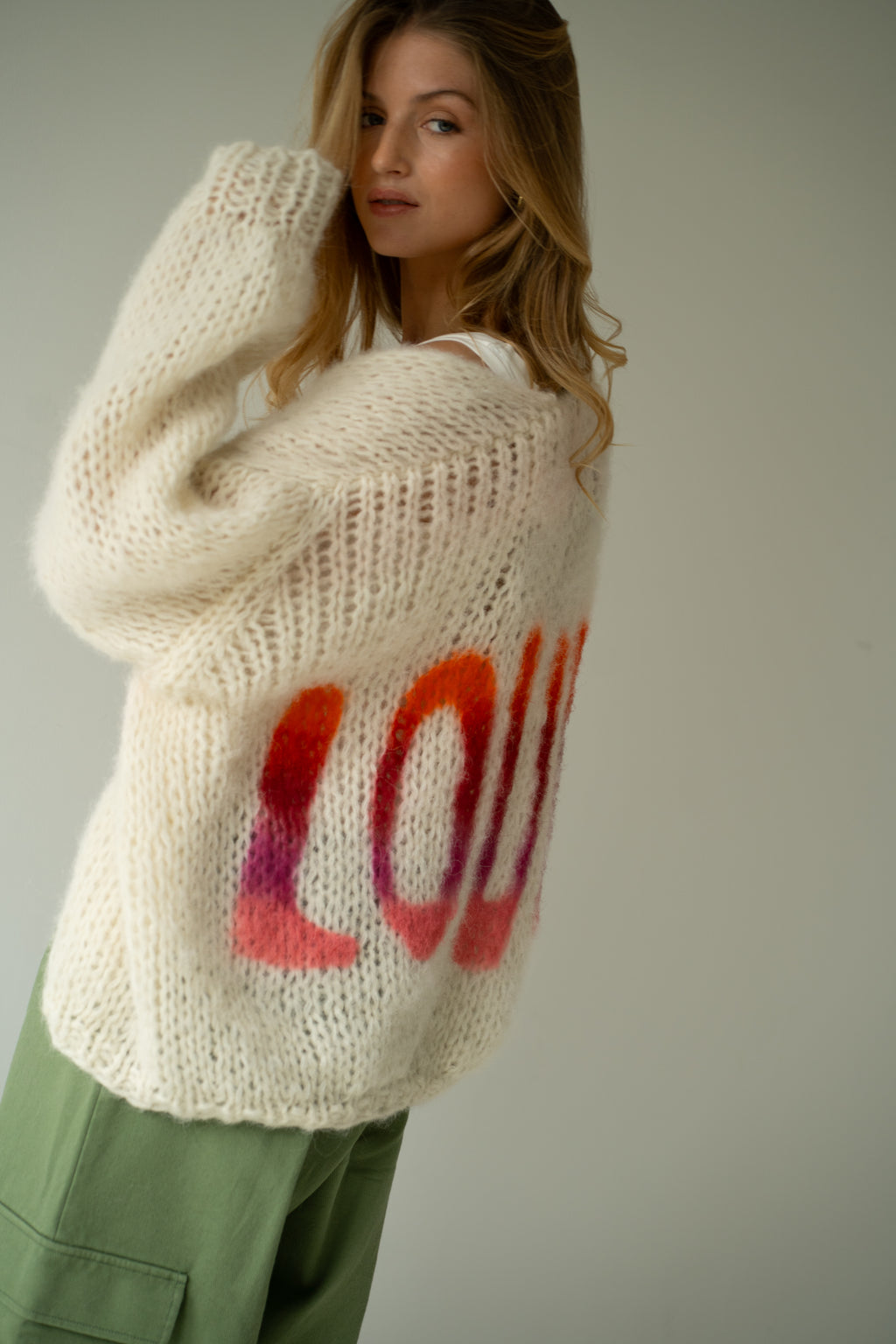 Estée LOVE Cardigan - Off White Multi Color