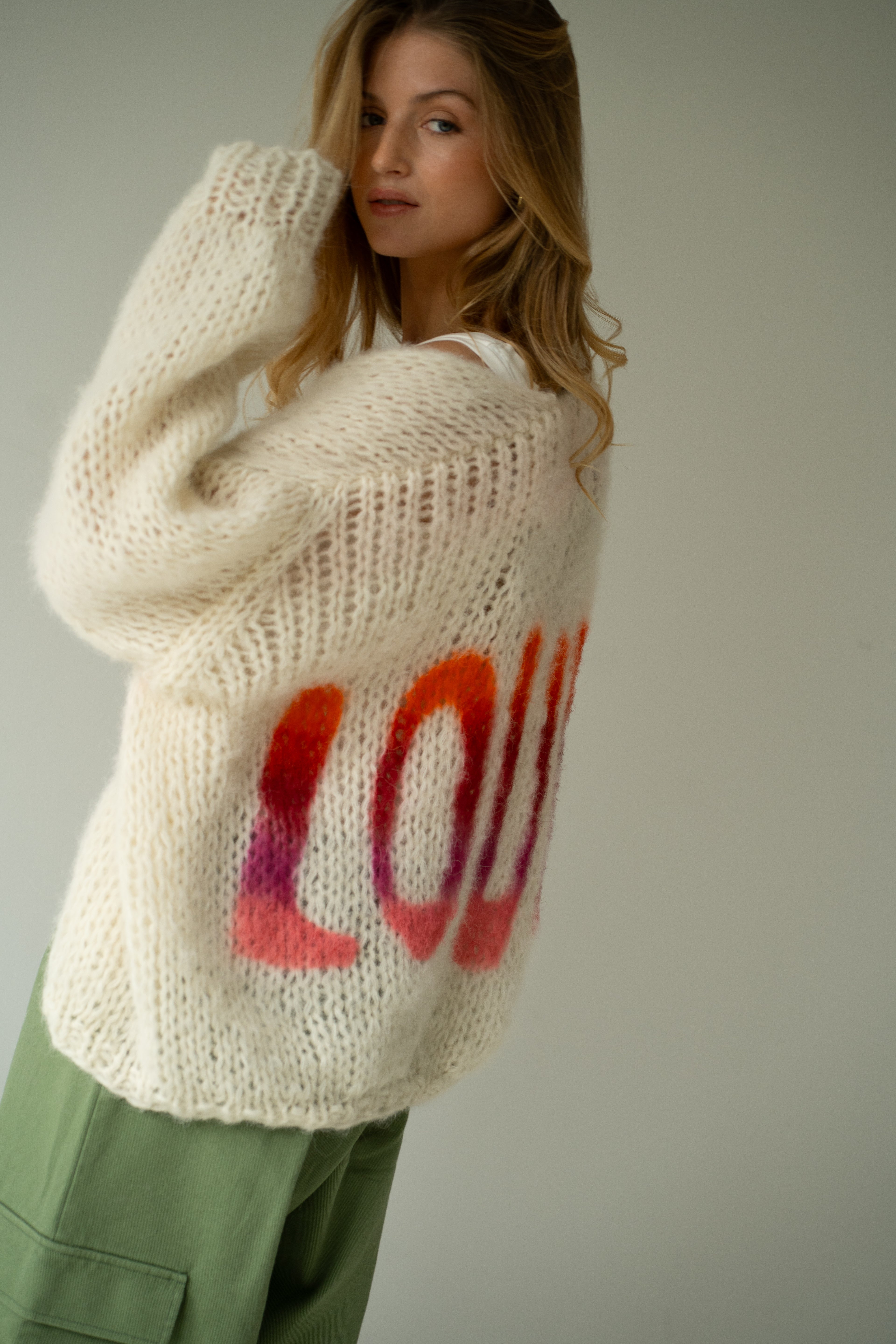 Estée LOVE Cardigan - Off White Multi Color